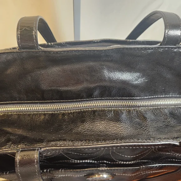 Coach Signature Stitch Large Leather Tote Bag - Picture 14 of 15